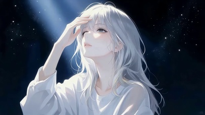 星空银发少女