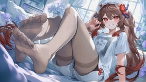 休闲卧室俏皮美少女胡桃