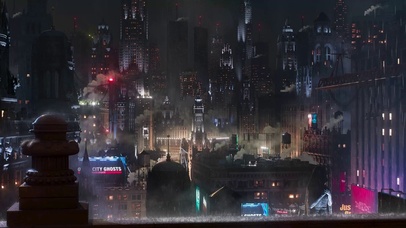 4K雨天未来都市夜景