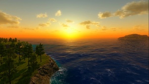 夕阳下大海