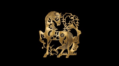 金色十二生肖午马