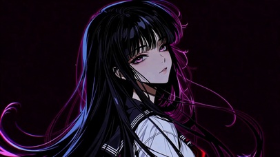 霓虹暗黑风二次元美少女