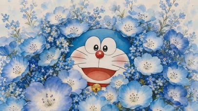 花丛中机器猫