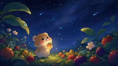 星空草莓园的可爱小熊