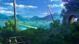 唯美穿过树林铁轨风景无限循环