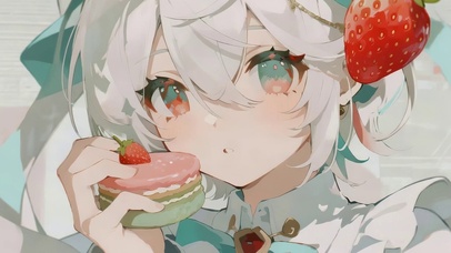 马卡龙甜品女孩