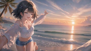 海边纯欲少女