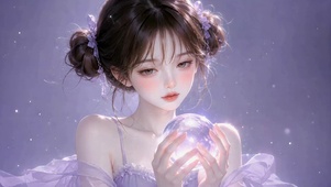 梦幻紫温柔清新美少女