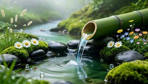 4K桌面玄学风景 流水生财