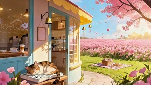 花田喵憩・治愈系樱季咖啡馆