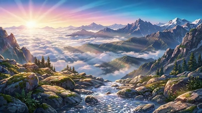 山巅之上的晨曦