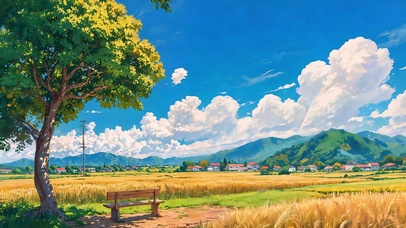风过稻田秋收时