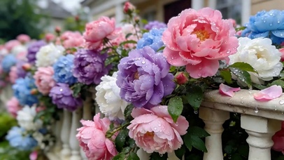 雨露花朵