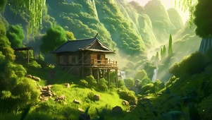 护眼 山中小屋