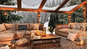 冬季舒适的小屋氛围