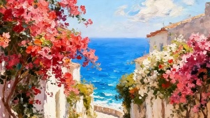 花草树木海景带鱼屏