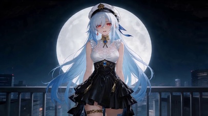 唯美月光下女孩