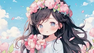 可爱的动漫插画女孩