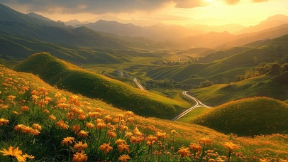 绿色护眼连绵茶园