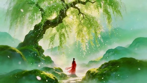 远方的树下女孩