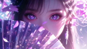 星瞳藏扇 紫影浮花