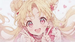比耶动漫插画少女