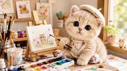 画画的可爱小奶猫