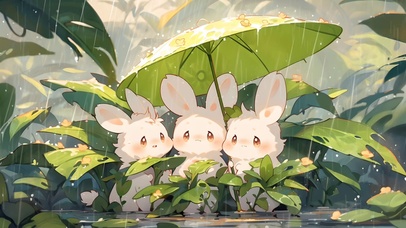 雨中兔子