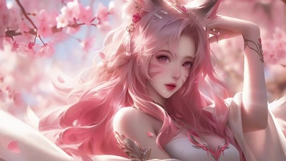 粉色狐耳少女