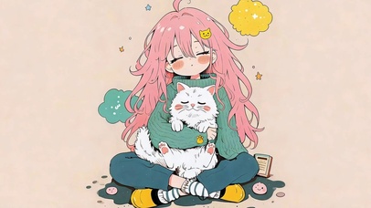 多巴胺少女与猫