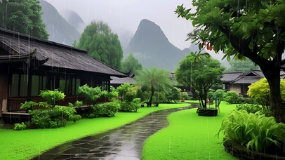 雨中美景