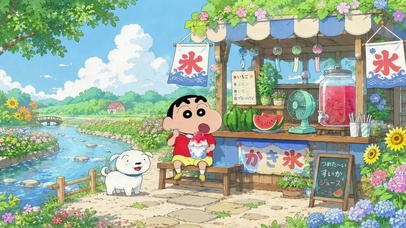 蜡笔小新夏日河畔刨冰屋