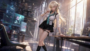赛博都市金发美少女