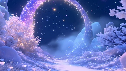 夜景树木星空带鱼屏