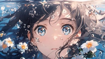 水下泡泡女孩