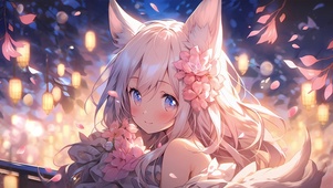4K唯美治愈猫耳女孩