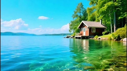 治愈湖边小屋