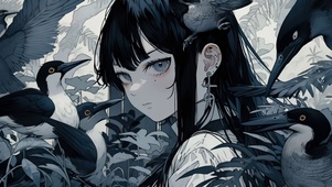 黑白少女