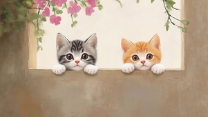 墙边小猫