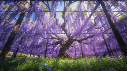 莫奈的紫沉睡着紫藤花的梦