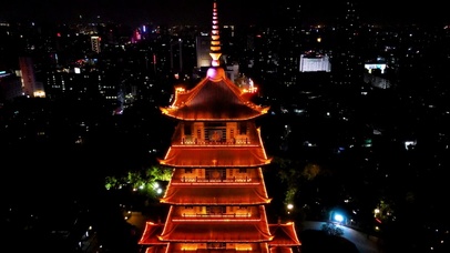 4K佛山地标建筑魁星阁夜景