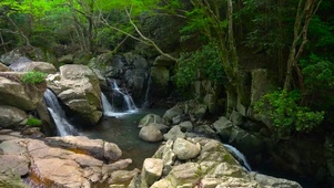 4K山涧瀑布溪流