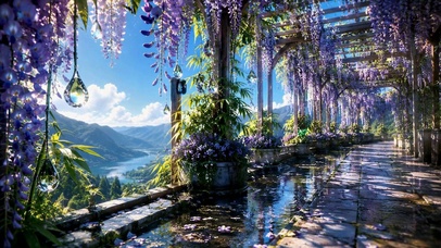 紫藤花廊风景