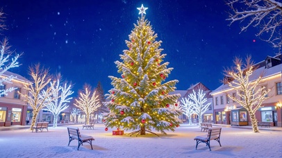 夜雪圣诞树