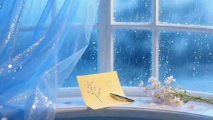 窗外雨天