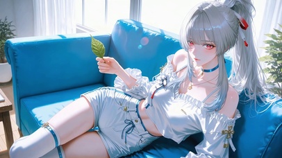 午后慵懒高马尾少女绯雪