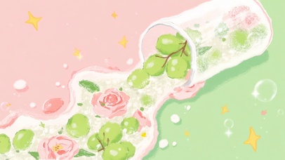 玫瑰青提气泡饮·梦幻倾洒瞬间