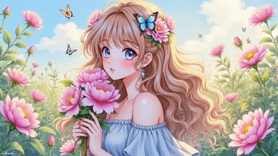 花丛少女