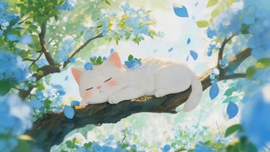 树枝上的猫咪