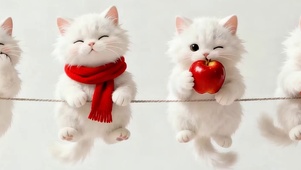可爱一群猫咪带鱼屏